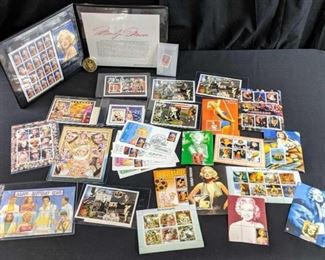 Marilyn Monroe Stamps and coin lot