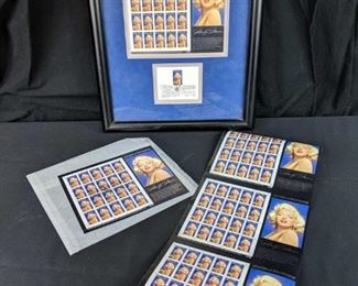 Marilyn Monroe, Legends of Hollywood framed stamps and more
