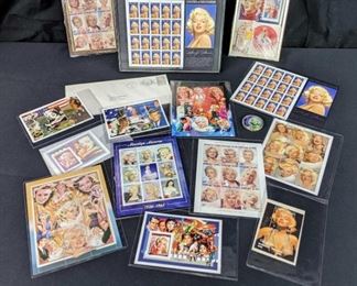 Marilyn Monroe Legends of Hollywood 32 cent stamps, framed photos, coin and more