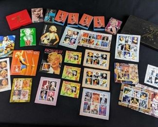 Marilyn Monroe playing card sets and stamps