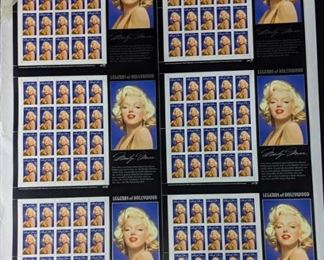 Marilyn Monroe: Legends of Hollywood, Full Sheet of 6 x 20 - 32 Cent Postage Stamps, USA 1995