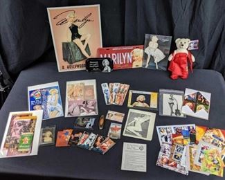 Marilyn Monroe Stamp Bear, metal signs, paper images, stamps and more memorabilia