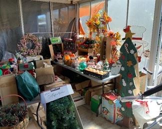 Christmas and Halloween decorations. Holiday decor