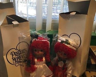 Dolls. Precious moments dolls. Raggedy Anne and Andy