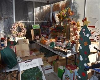 The holiday patio room, filled to capacity with Christmas, Halloween, Thanksgiving, Saint Patrick's Day, and you name it!