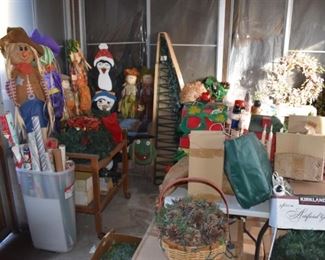 The holiday patio room, filled to capacity with Christmas, Halloween, Thanksgiving, Saint Patrick's Day, and you name it!