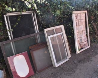 more antique window frames and glass!