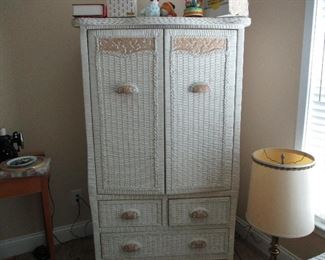 Wicker armoire