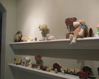 Large collection of sheep figurines