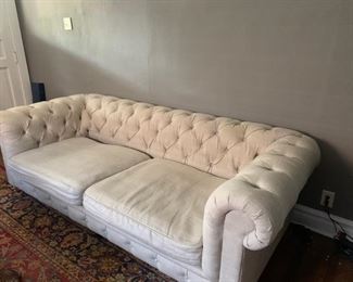 Gorgeous Restoration Hardware Chesterfield Sofa. Kensington Collection, with synthetic down filled cushions.  Non-Smoker house and no stains or rips!