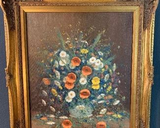 Signed Oil Painting with gorgeous frame!