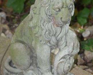Concrete Lion Yard Statue