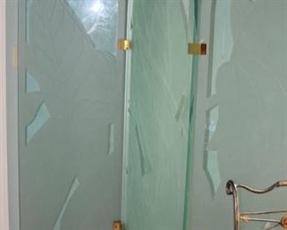 Three Panel Etched Glass Screen