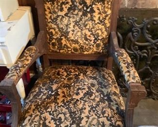 Antique matching chair with loveseat