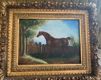 Ornately framed Equestrian Print. 22x24
