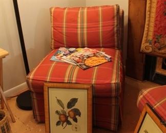 Sherill fabric upholstered armless chair