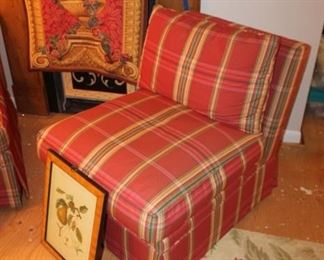 Sherill fabric upholstered armless chair