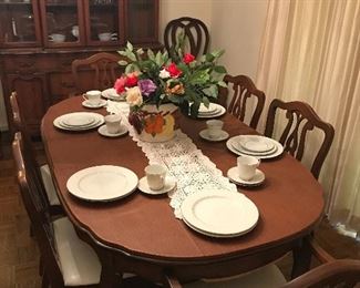 French style dining table and six chairs