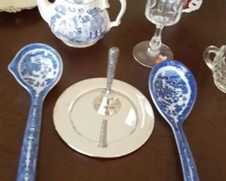 Blue Willow ladle and spoon