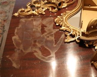 Antique gate leg table.  Top of table has some water damage. 45w x 36d x 30h