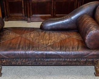 Lot 151 - Leather Settee / Fainting Couch by Councill