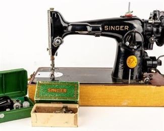 Lot 71 - Portable Electric Singer Sewing Machine 1950