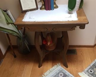 parlor table with original sales receipt