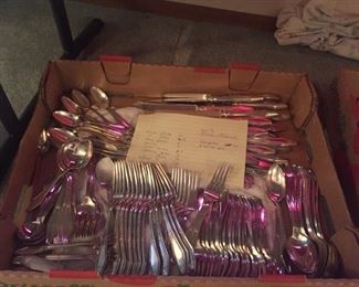 two nice vintage silver-plate sets for 12--one every-day one too