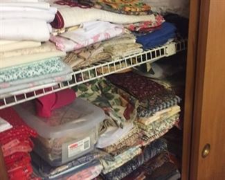 Fabric!!!!!!-priced at register $1-$10--a few higher-some new, some vintage--used for quilting