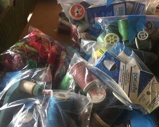 notions-thread-lots of wooden spools