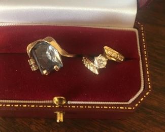 citrine & diamond set in gold
