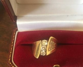 larger size modernist ring 14K