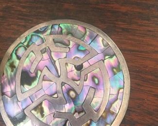 Mexico abalone pendant pin