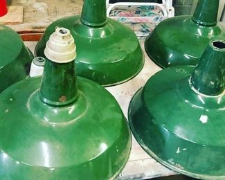 Industrial porcelain enamel 18” fixtures & shades $65-80