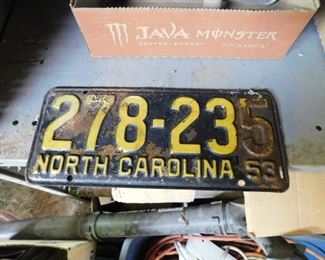 1953 N.C. License Plate