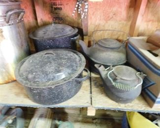 Canners/Enamelware/Cast Iron Kettles