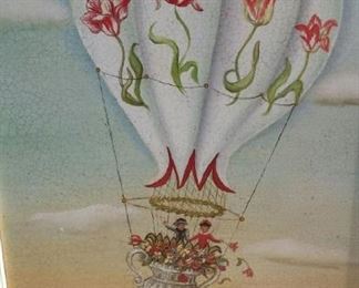 tbs hot ait balloon white framed