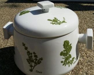 tbs lidded porcelain pot with herbs