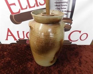 4 Gallon Salt Glaze Pottery Churn(Damaged Top)