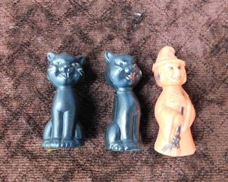 Vintage Hard Plastic Halloween Candy Containers