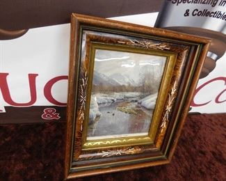 Victorian Gesso Framed "First Thaw"