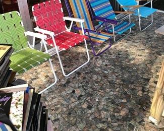 Beach chairs.