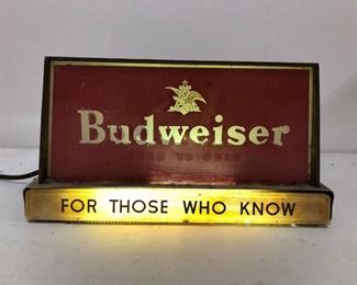 King of Beers ! Budweiser light-up register bar topper...for those who know. Old vintage material.