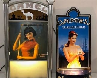 When you could smoke in bars....Camel light up ad signs. Caution kids: Vaping is dangerous too.