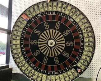 Spin and win. Large operable game wheel.