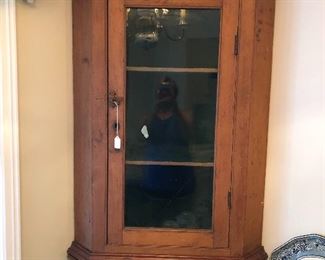 Gorgeous and rare pine corner cabinet