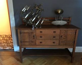 Arts and Crafts Warren Hile Studio sideboard pristine condition.
