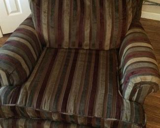 Comfortable brown stripped chair!