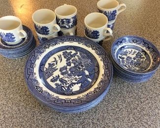 Set of Blue Willow China!!