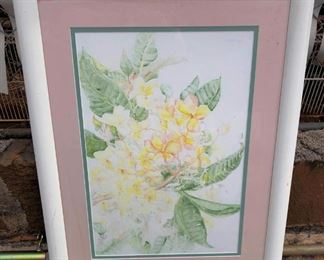 APC003 Yellow Hibiscus Floral Art Painting by Tamaye